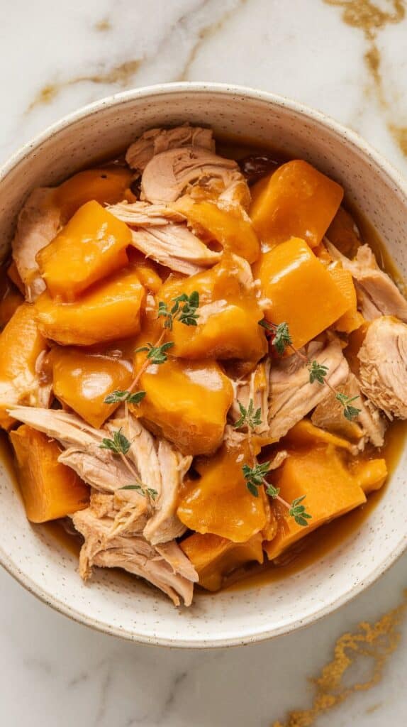 Crockpot Butternut Squash Apple Butter Chicken