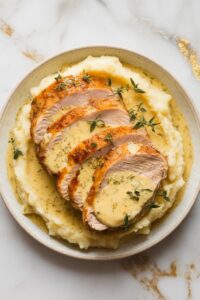 Chicken with Creamy Dijon Sauce and Mashed Potatoes