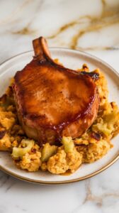 Maple Glazed Pork Chops with Cornbread Stuffing