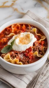 Crockpot Lasagna Soup with Ricotta