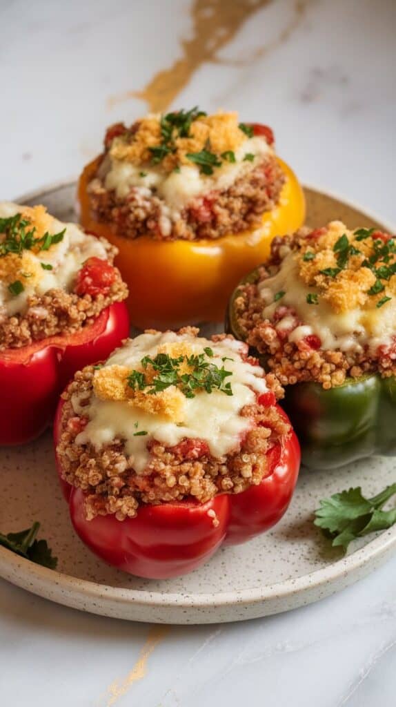 Turkey & Quinoa Stuffed Bell Peppers