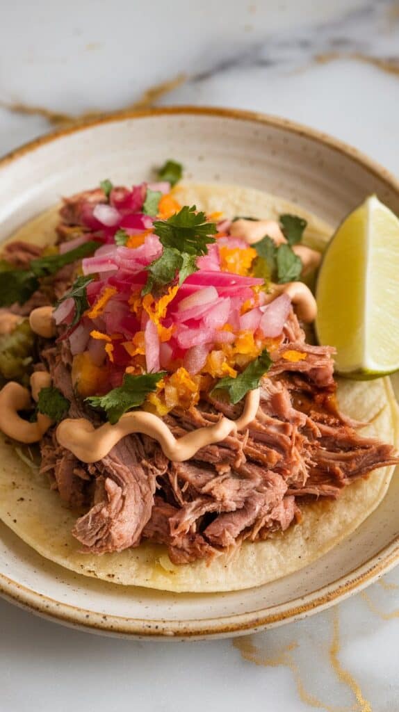 Crockpot Carnitas with Orange, Lime & Bay Leaves