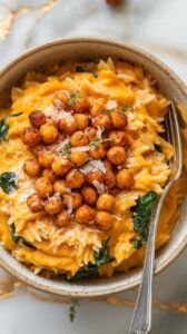 Roasted Butternut Squash Orzo with Crispy Chickpeas