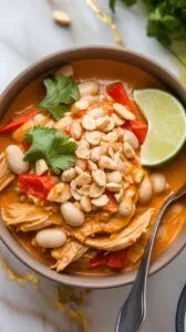 Crockpot Thai Peanut Chicken Chili