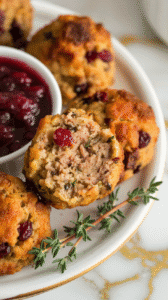Sausage Turkey Cranberry Stuffing Balls