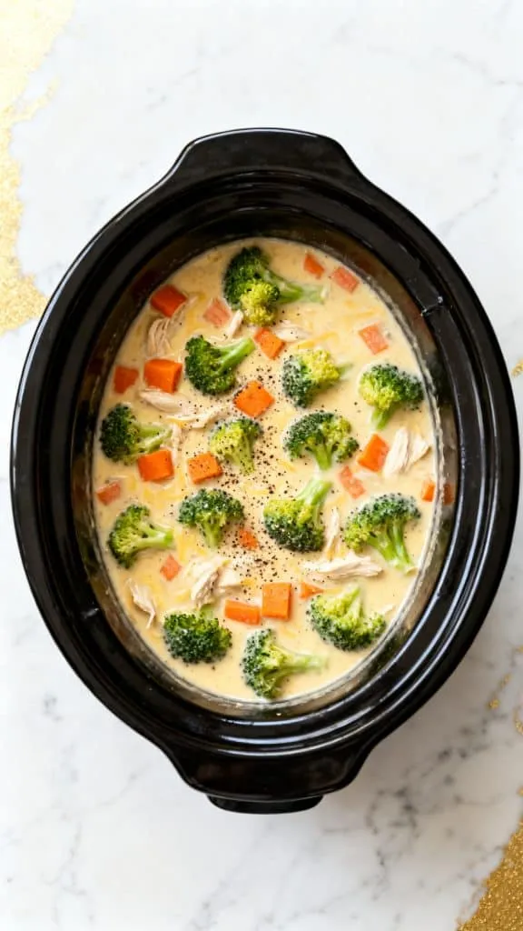 Slow Cooker Broccoli Cheese Chicken Soup