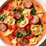 Crockpot Sausage Tortellini Soup