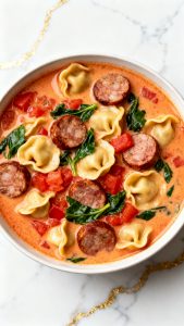 Crockpot Sausage Tortellini Soup