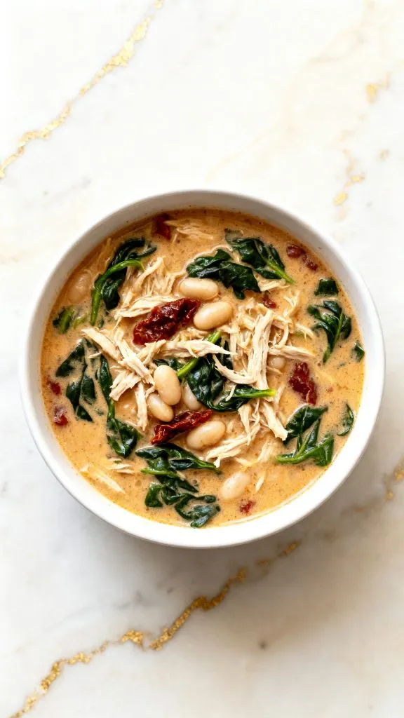 Crockpot Tuscan Chicken White Bean Soup