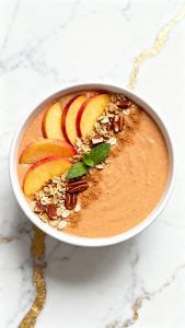 Peach Cobbler Cottage Cheese Smoothie Bowl