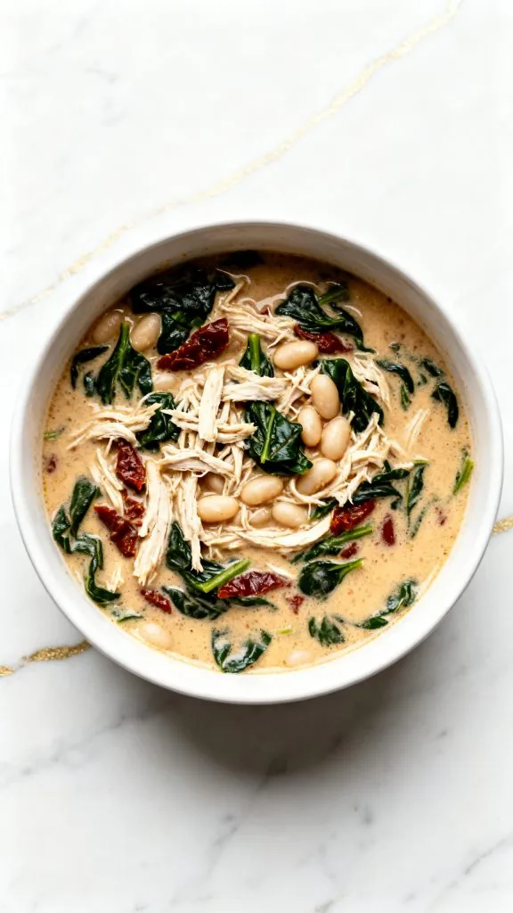 Crockpot Tuscan Chicken White Bean Soup