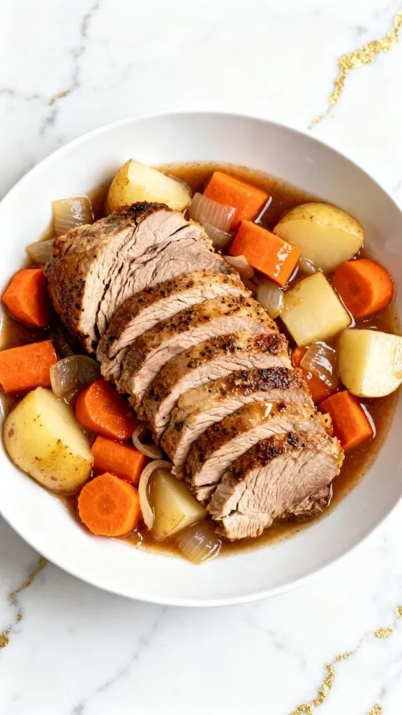 Slow Cooker Pork Tenderloin With Root Vegetables