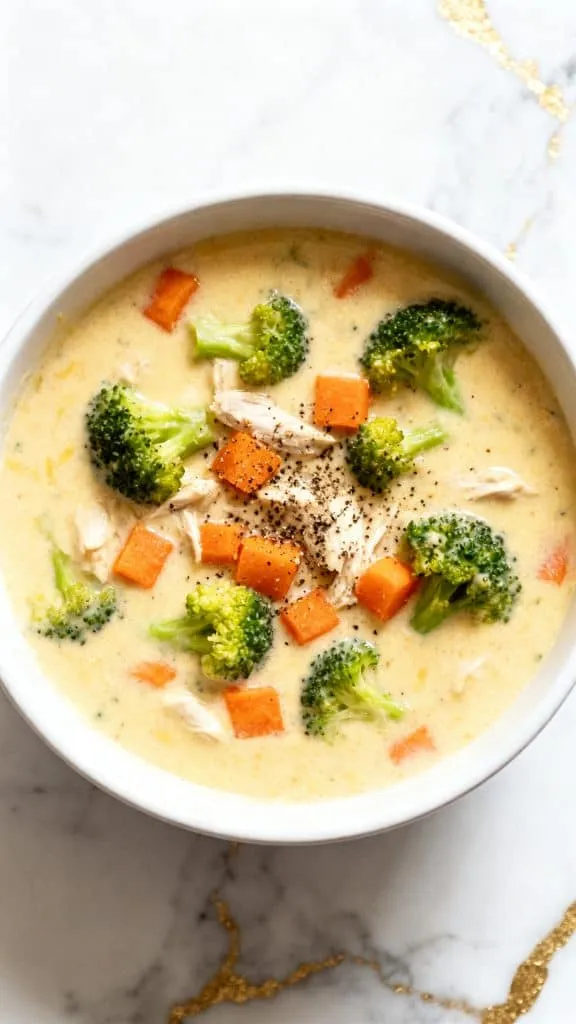 Slow Cooker Broccoli Cheese Chicken Soup