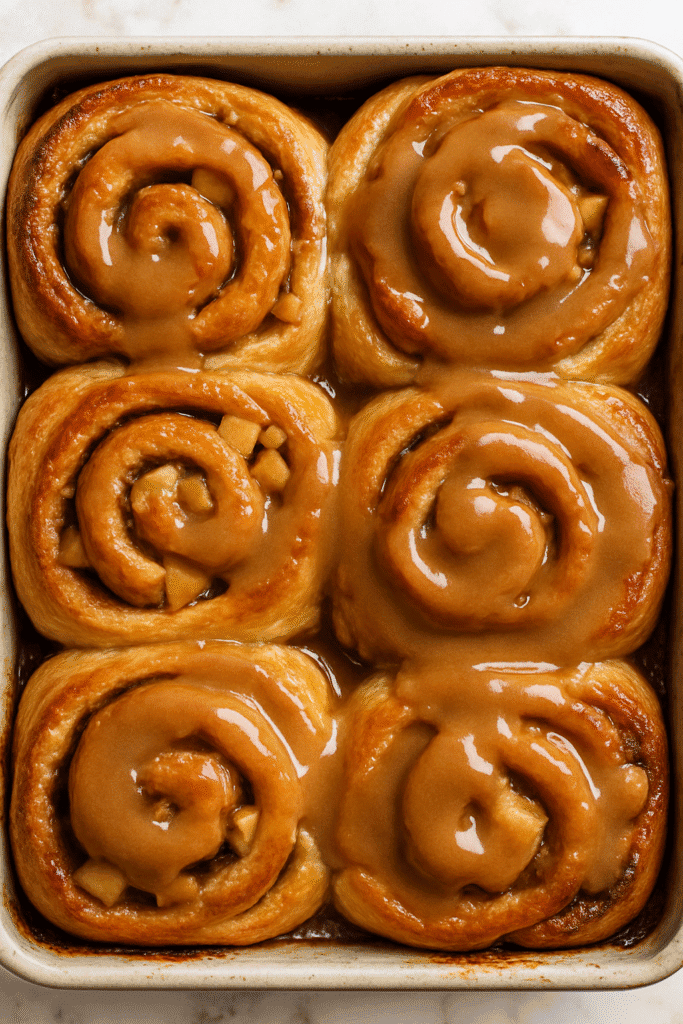 Apple Cinnamon Rolls with Brown Butter Maple Icing