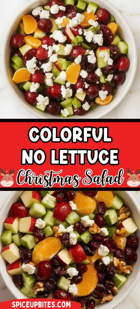 Colorful No Lettuce Christmas Salad