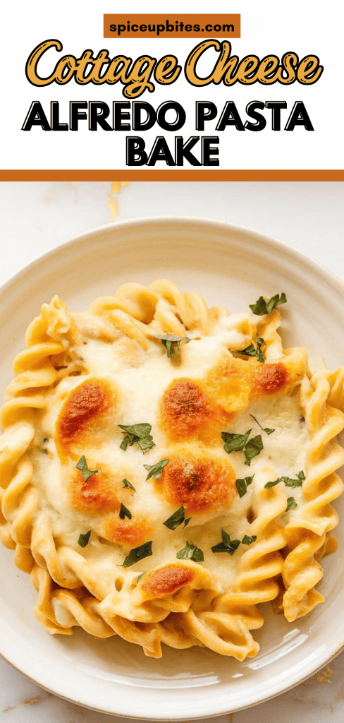 Cottage Cheese Alfredo Pasta Bake