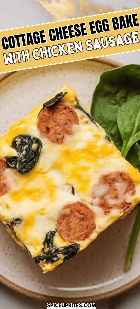 Cottage Cheese Egg Bake with Chicken Sausage