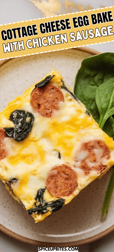Cottage Cheese Egg Bake with Chicken Sausage
