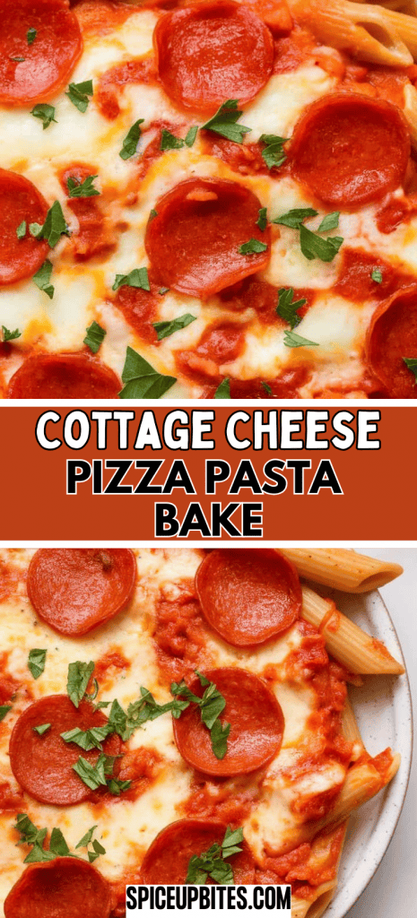 Cottage Cheese Pizza Pasta Bake