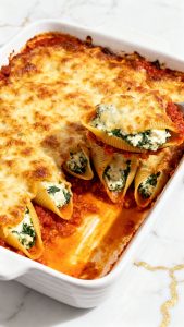 Cottage Cheese and Spinach Stuffed Shells Bake