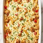Cottage Cheese Cajun Chicken Pasta Bake