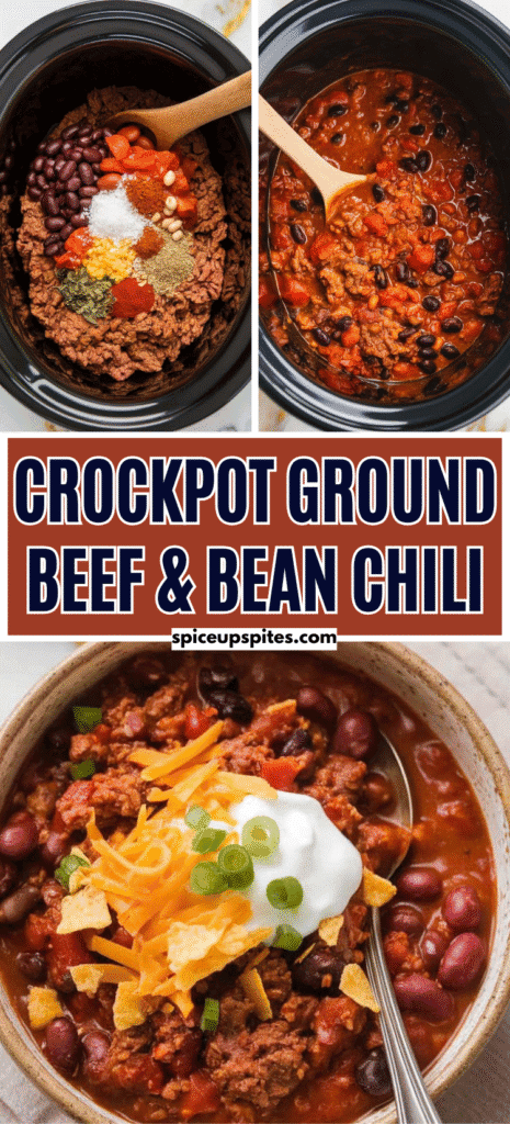 Crockpot Ground Beef & Bean Chili