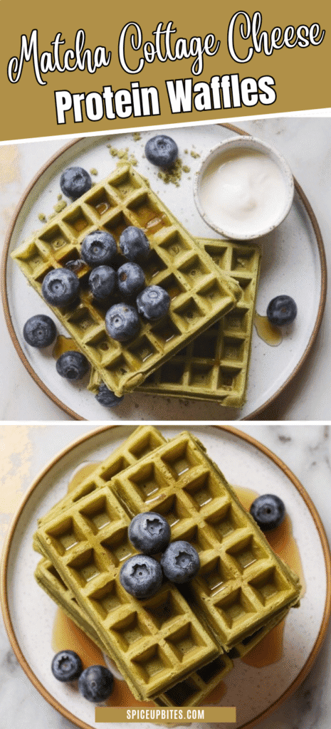 Matcha Cottage Cheese Protein Waffles