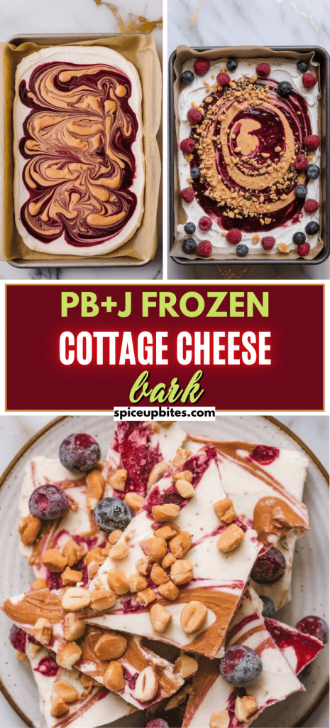 PB+J Frozen Cottage Cheese Bark