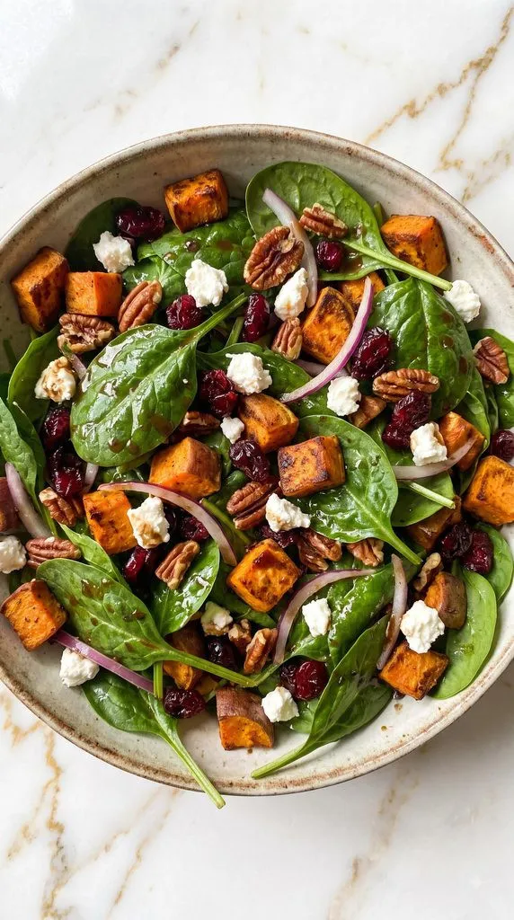 Cranberry Sweet Potato Goat Cheese Salad