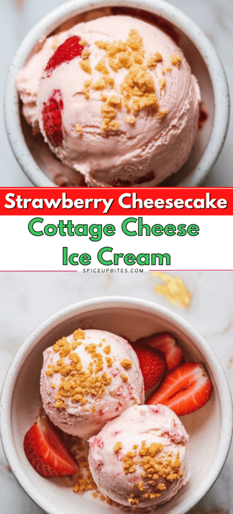 Strawberry Cheesecake Cottage Cheese Ice Cream