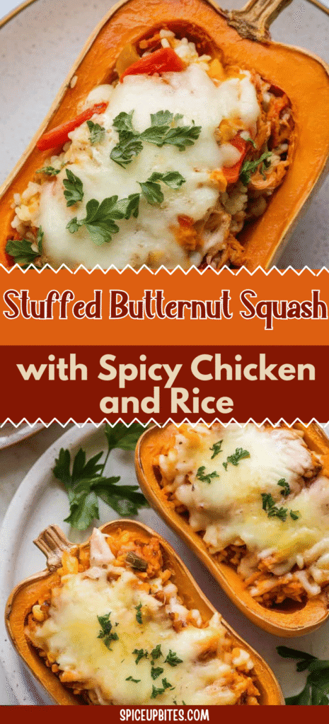 _Stuffed Butternut Squash with Spicy Chicken and Rice
