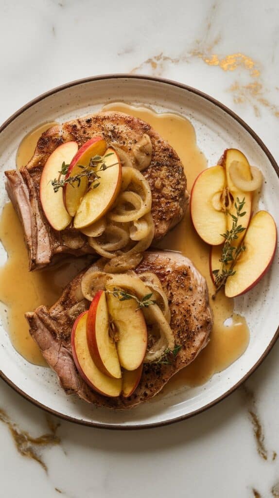 Apple Cider Braised Pork Chops