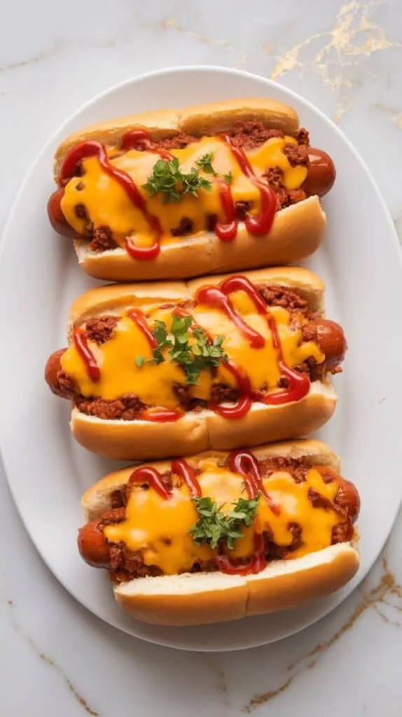 Oven-Baked Chili Cheese Dogs