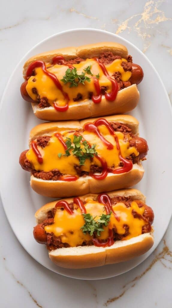 Oven-Baked Chili Cheese Dogs