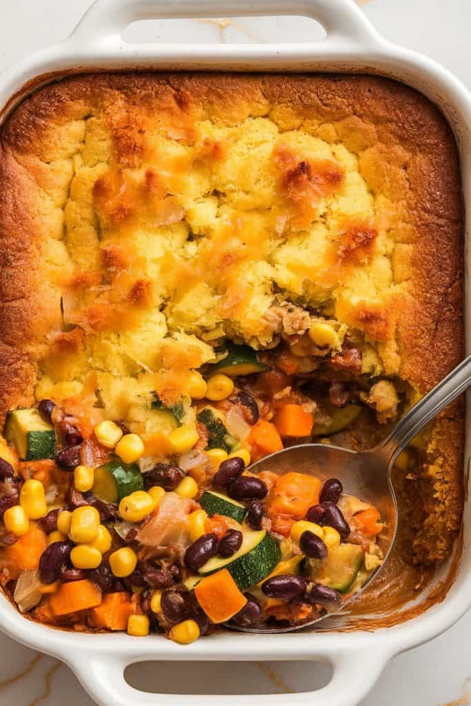 Three Sisters Casserole with Cornbread Topping