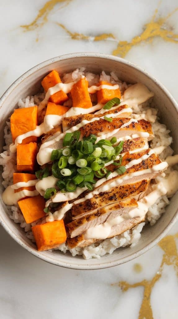 Chicken and Sweet Potato Rice Bowl