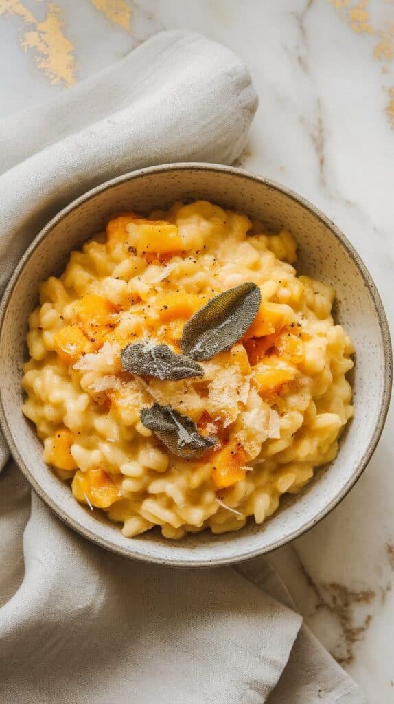 Roasted Butternut Squash Risotto With Crispy Sage