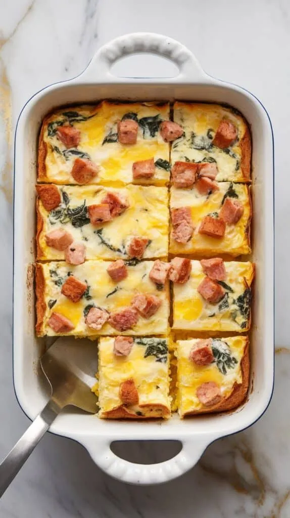 Cottage Cheese Egg Bake with Chicken Sausage