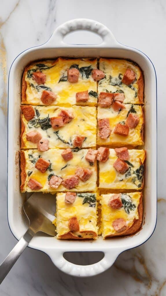 Cottage Cheese Egg Bake with Chicken Sausage