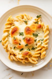 Cottage Cheese Alfredo Pasta Bake