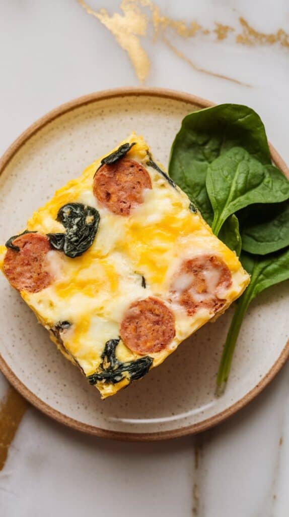 Cottage Cheese Egg Bake with Chicken Sausage