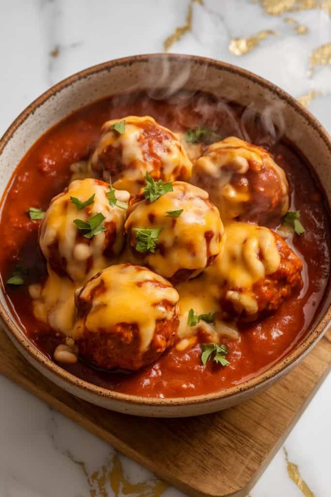 Crockpot Chili Cheese Meatballs