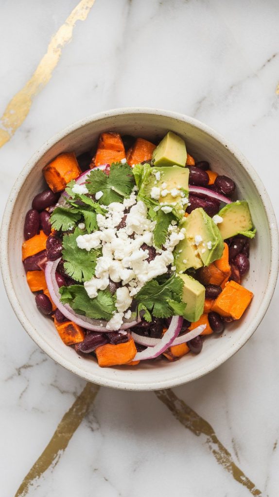 Roasted Sweet Potato Black Bean Salad