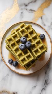 Matcha Cottage Cheese Protein Waffles