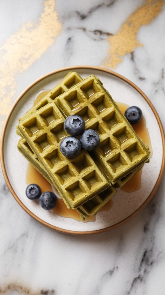 Matcha Cottage Cheese Protein Waffles