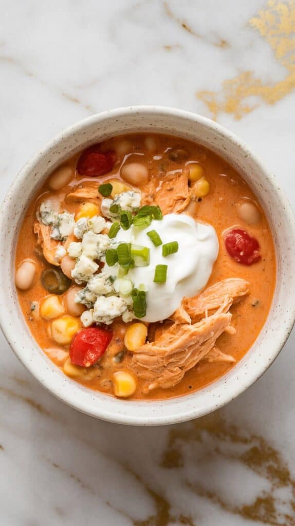 Slow Cooker Buffalo Chicken Chili