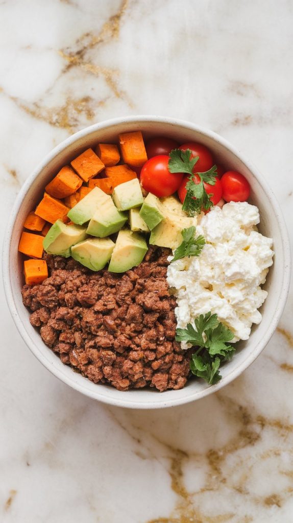 Cozy Cottage Cheese Beef & Sweet Potato Bowl