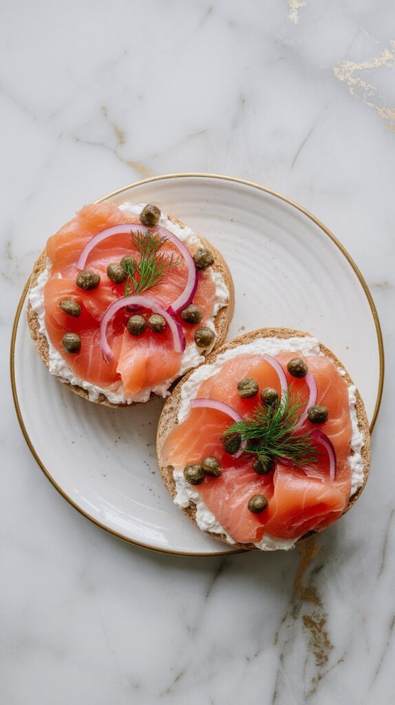 Cottage Cheese & Smoked Salmon Bagel