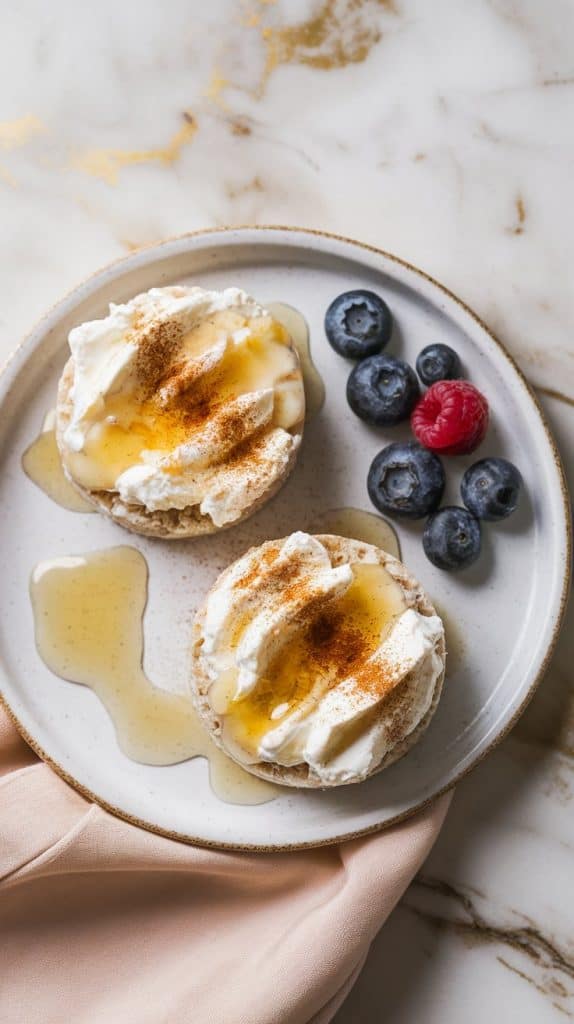 Cottage Cheese and Honey on Rice Cakes
