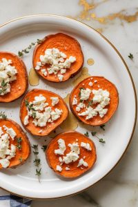 Honey Feta Sweet Potato Rounds